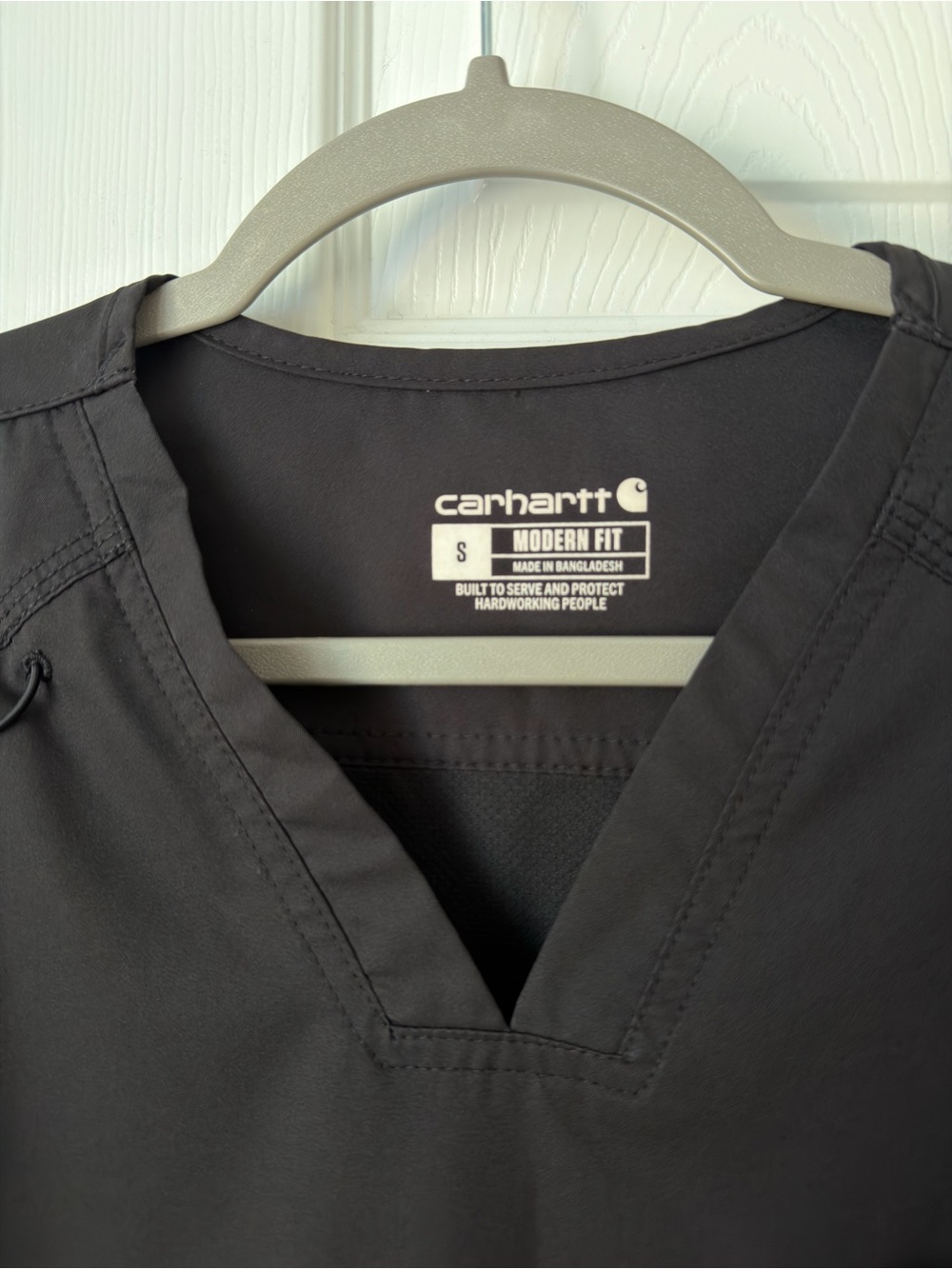 Carhartt Modern Fit Black Scrub Top Women’s Small V-Neck Stretch - Picture 3 of 8